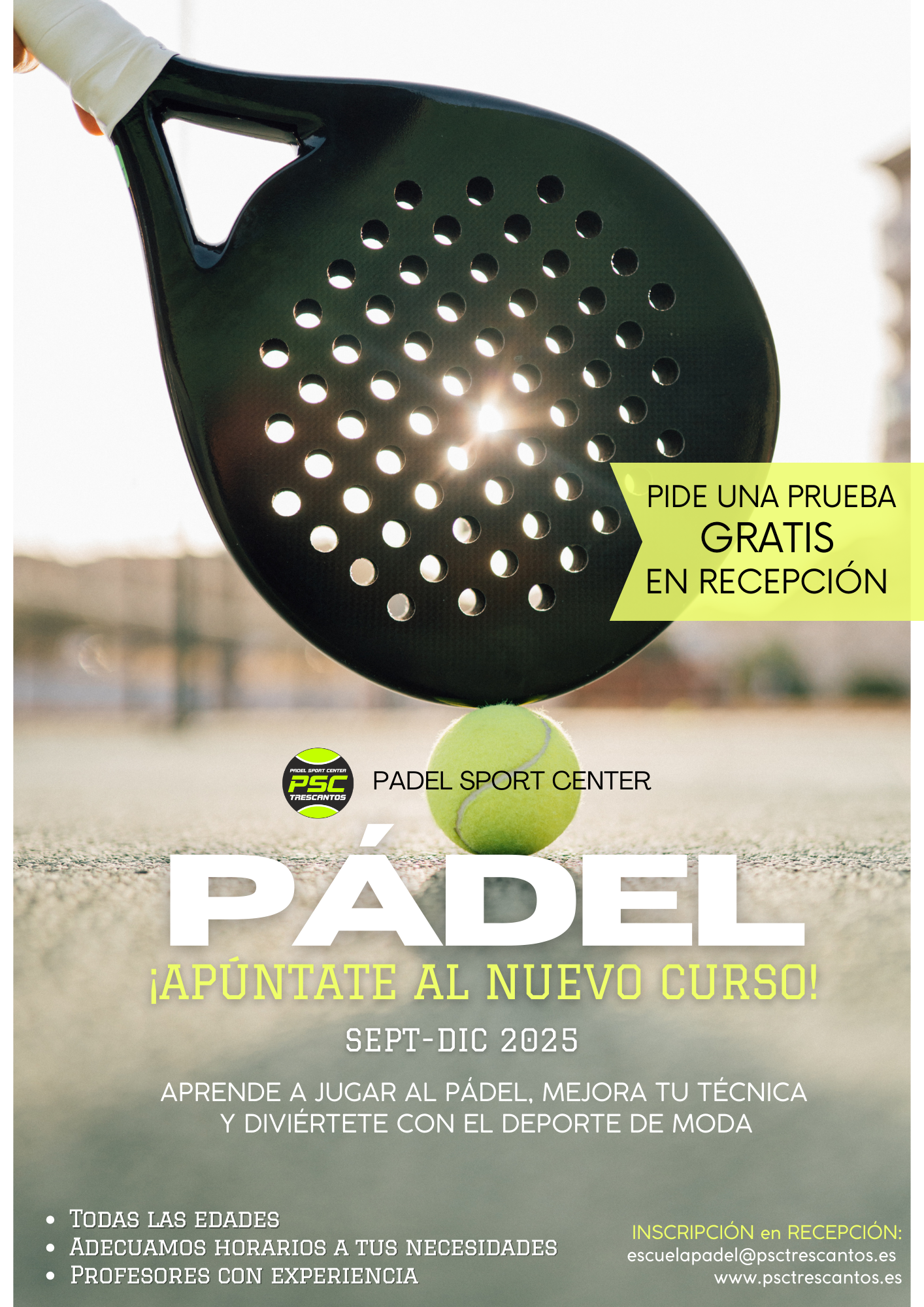 COMIENZO ESCUELA DE PADEL