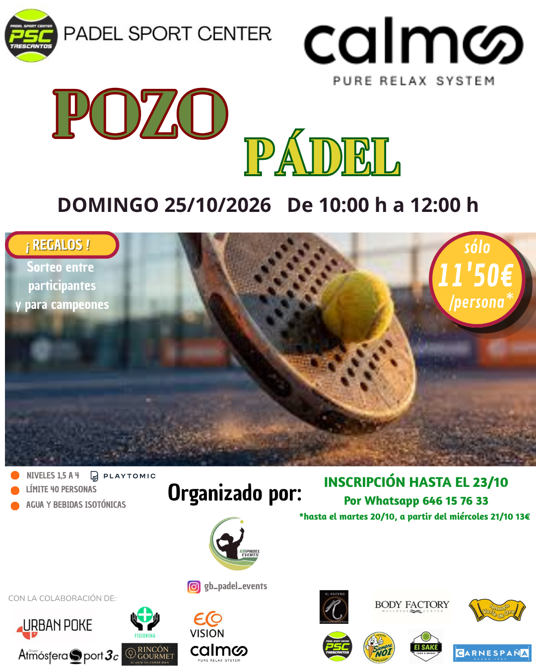 POZO CALMOO 25/10/2026